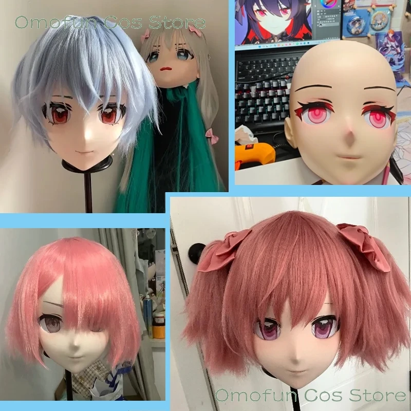Kigurumi Female Character Mask Anime Game Cosplay Head Base Skull Universal Helmet DIY Accessories Roleplay Back Head Shell Kig - view 3