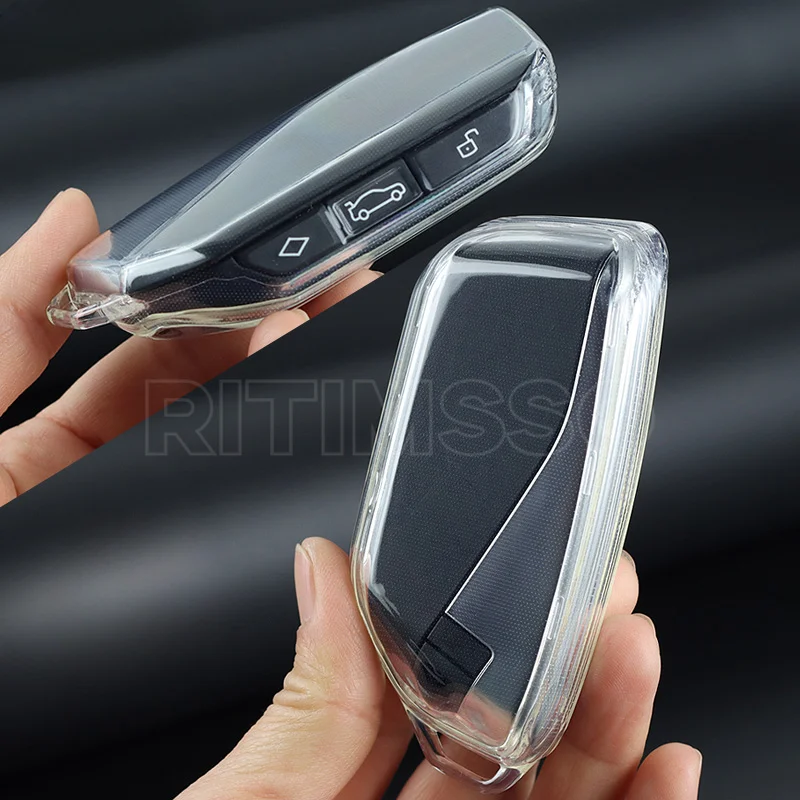 Transparent Tpu Remote Car Key Case Holder Key Cover for BMW X1 U11 2023 Series 7 735i 740Li I7 G07 X7 LCI XM Auto Accsesories