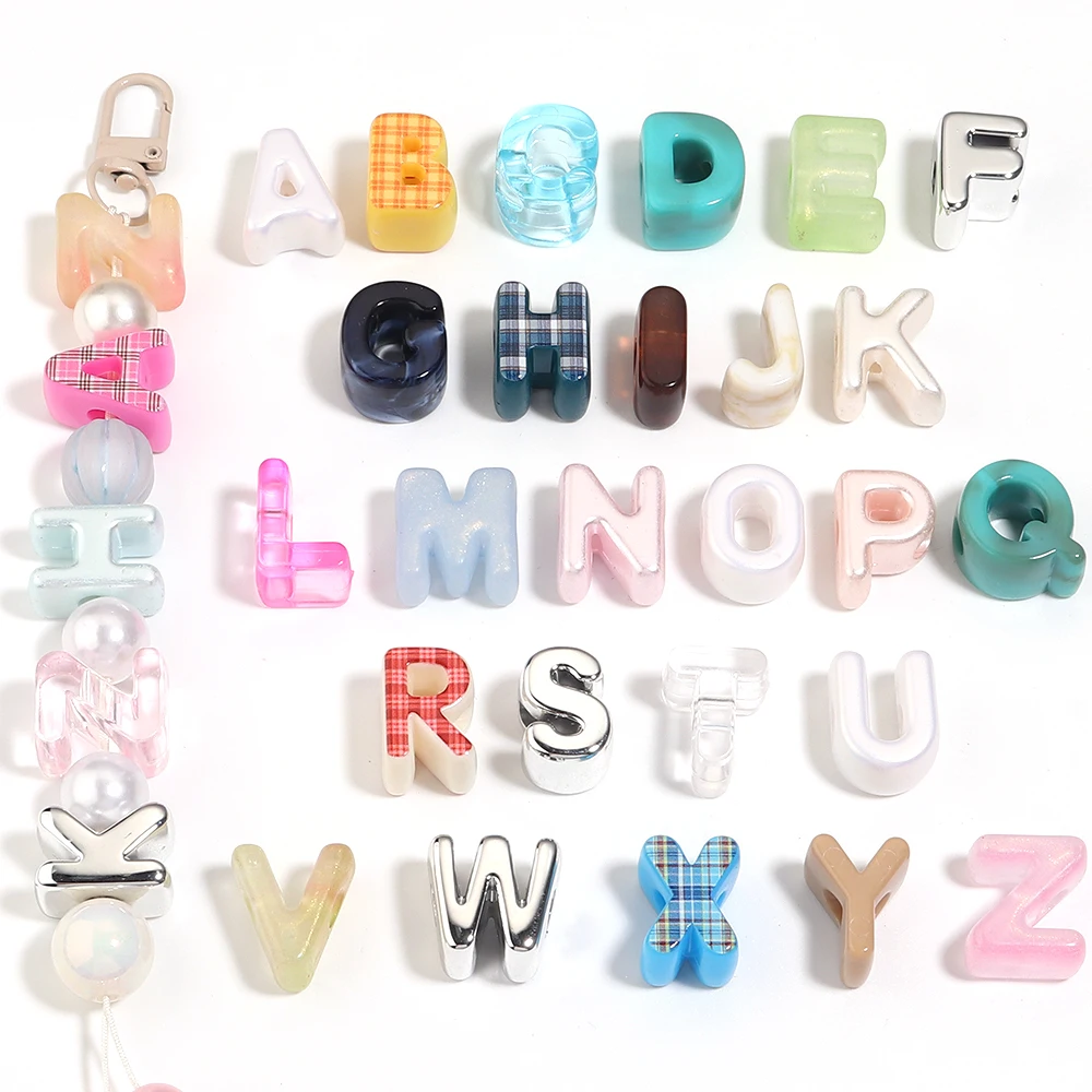 10-20pcs Multistyle Acrylic Alphabet Beads Colorful A-Z English Letters Loose Beads For DIY Handmade Bracelet Keychains Jewelry