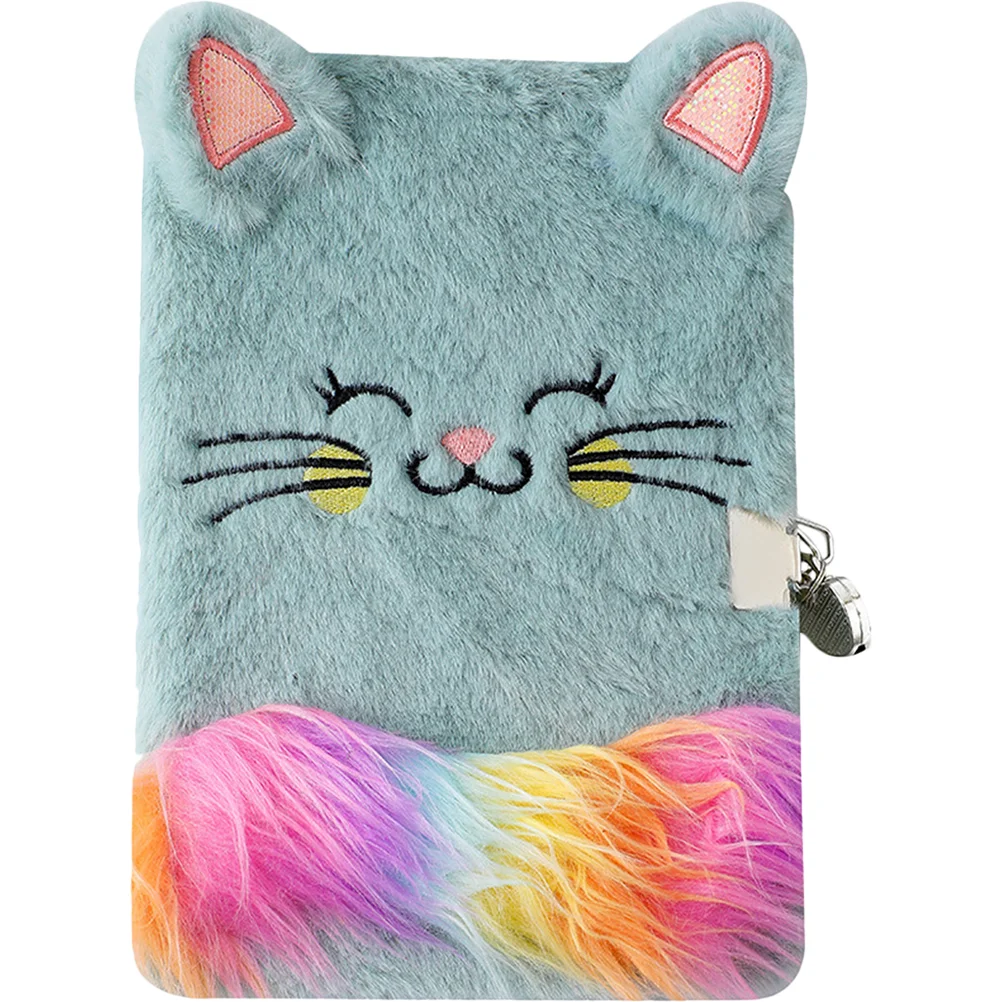 Mi Note Notebook Kids Writing Diary Girls Secret Plush Notepad Lockable Drawing Journal Cartoon Cat Students Stationery