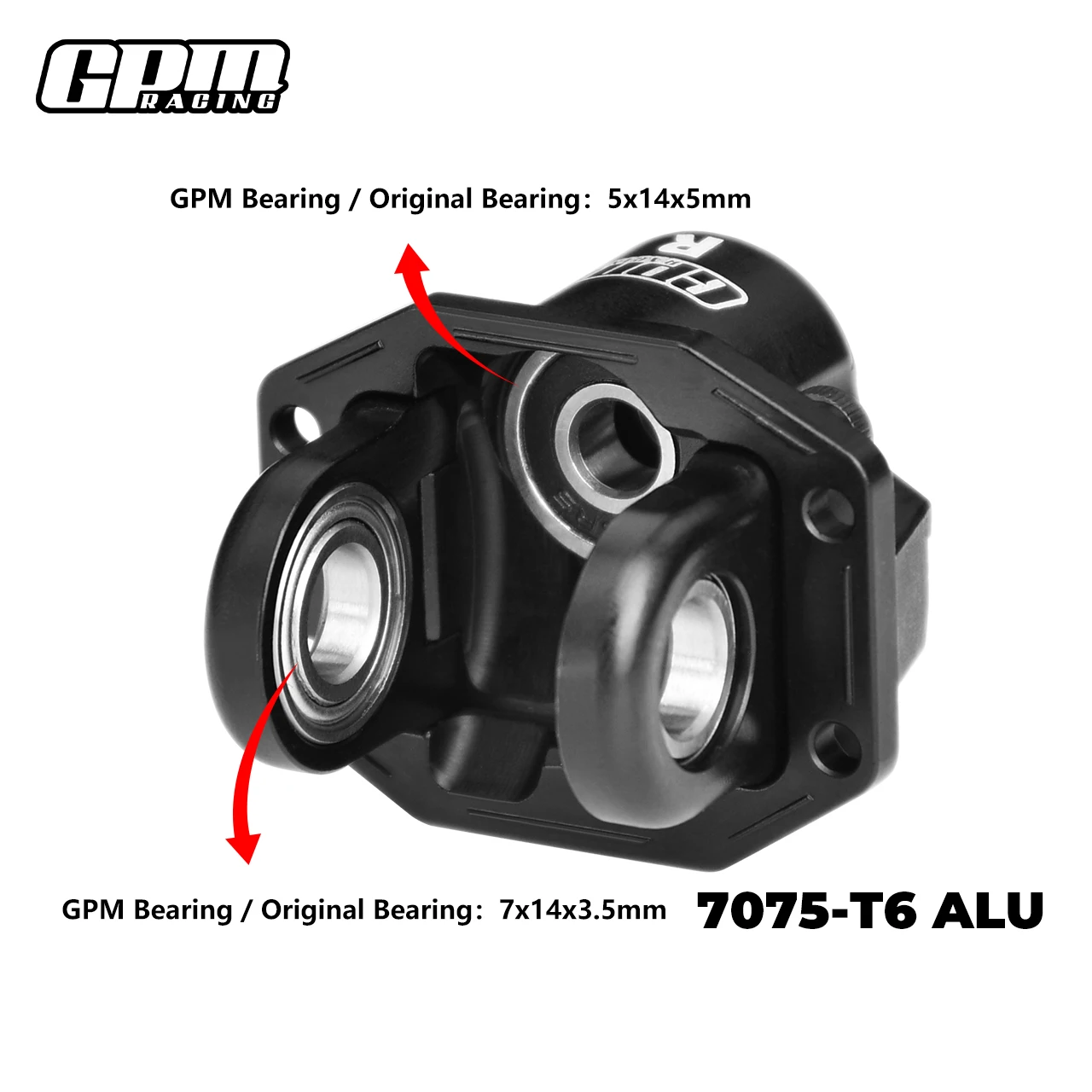 GPM  VANQUISH 1/10 H10 OPtic KIT-VPS09027 For 7075 Alloy（Rear）Axle Third Member Oversize Bearing
