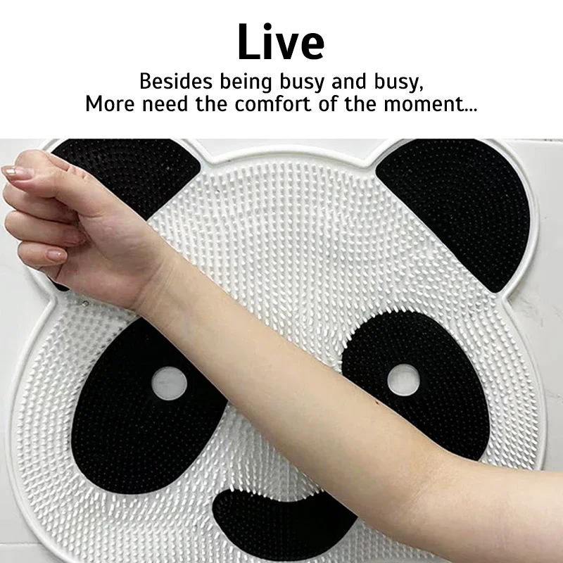 Panda Silicone Massage Pad Bathroom Anti Slip Bathing Back Rubbing Divine Instrument Foot Wash Dead Skin Shower Room Floor Pad