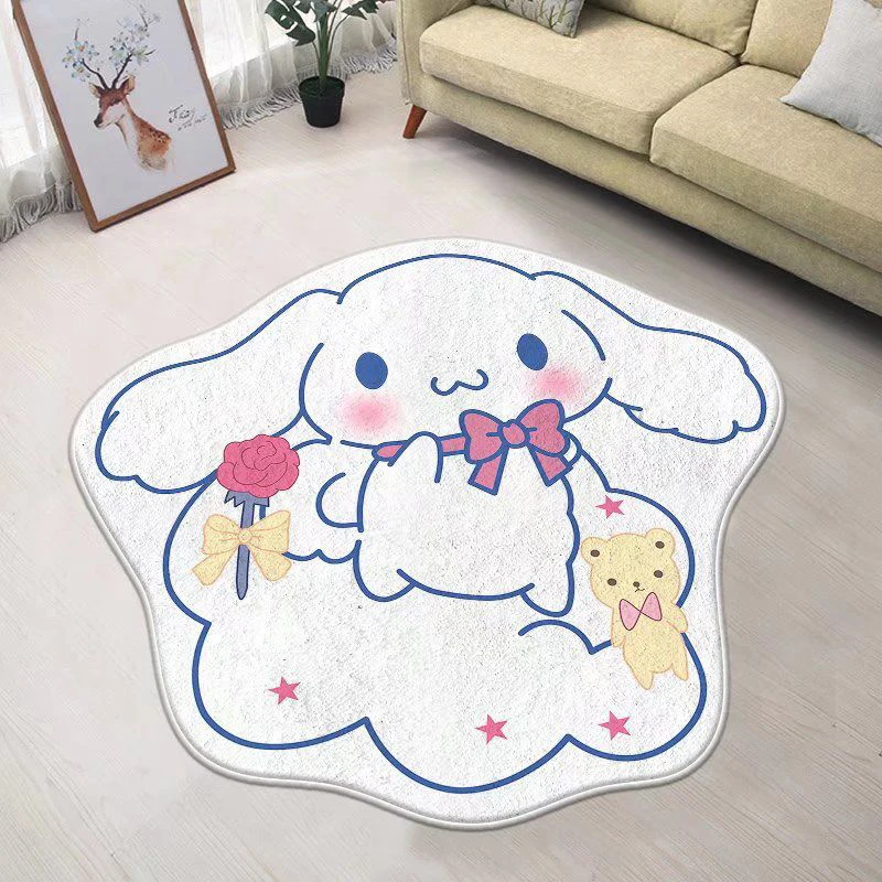 Hello Kitty Sanrio Cinnamoroll Cushion Anime Carpet Bathroom Non-slip Mat Kawaii Faux Cashmere My Melody Kirby Living Room Gift