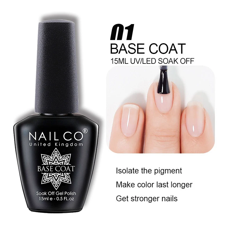 NAILCO No Wipe Top Coat Base Coat Primer Lacquer UV Magic Remover Gel Nail Polish Esmalte Soak Off Semi-permanent Vernis Nailart