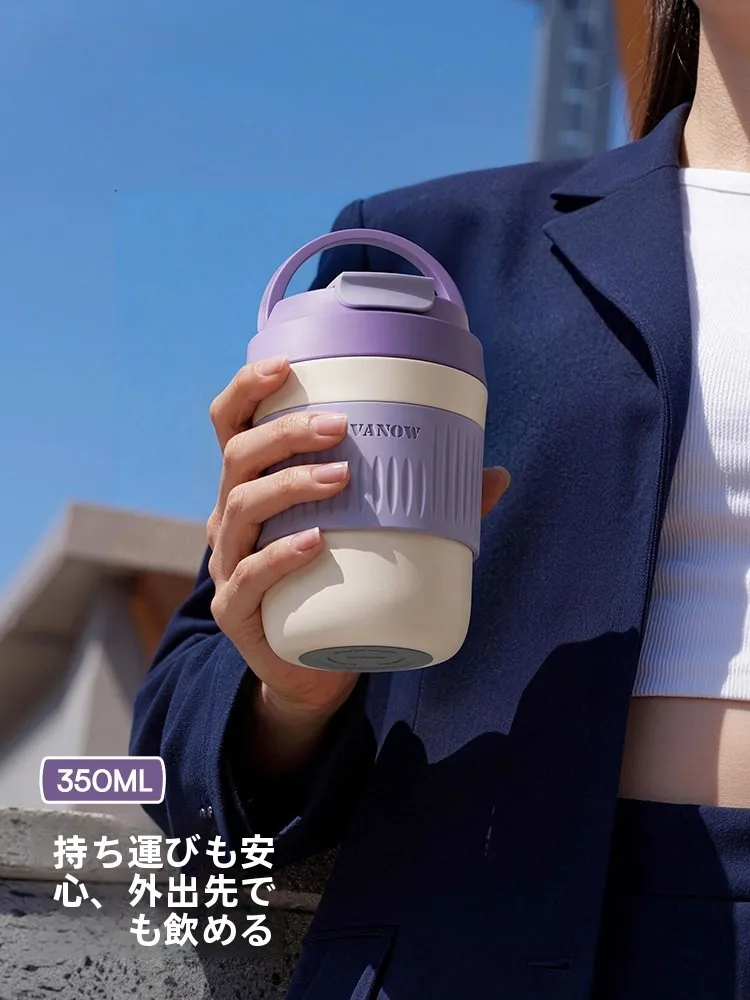 Vanow 2026 Nueva Botella de Agua Aislada de Acero Inoxidable, Portátil y Pequeña, con Pajita, para Damas, de Alta Estética