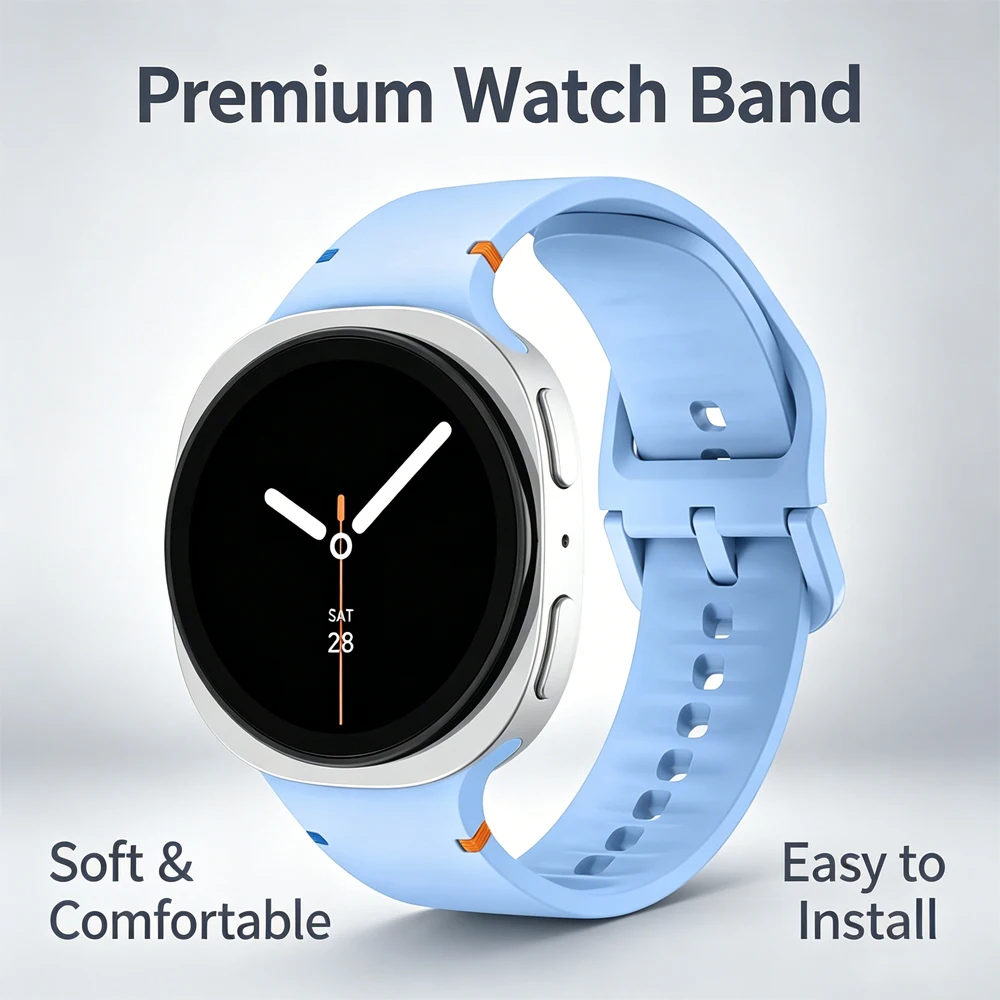Premium-Armband für Samsung Galaxy Watch 8 40mm 44mm 8 Classic 46mm Silikon-Armband Sportarmband Correa Galaxy Watch 8 Band