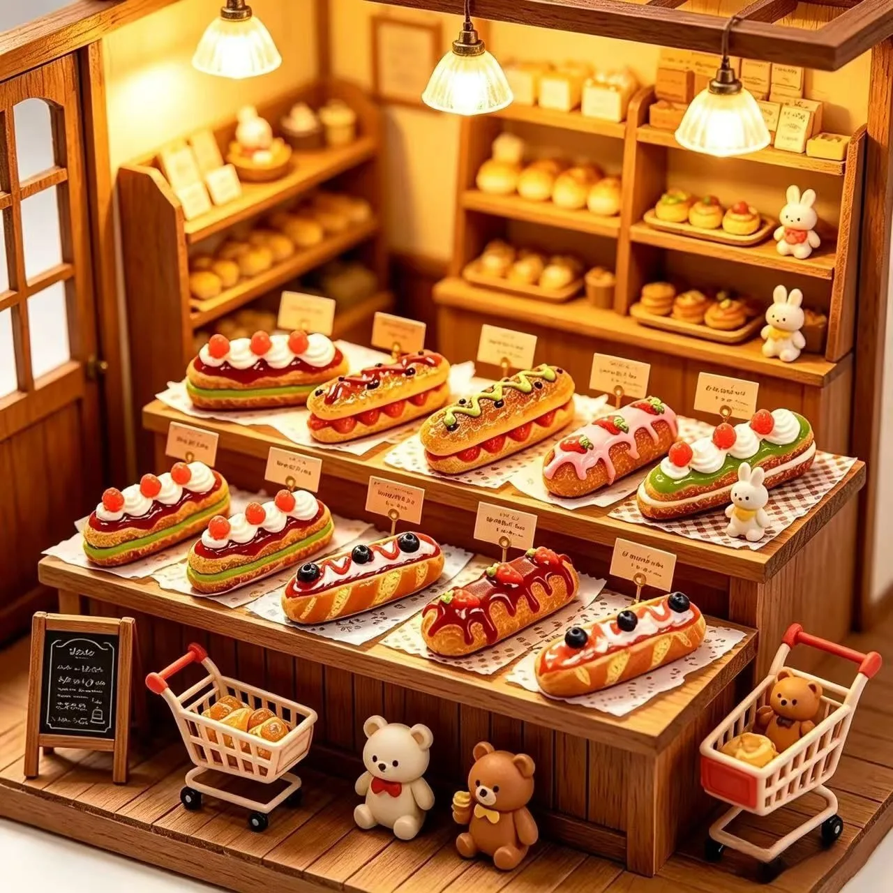 5pcs Resin simulated miniature bread food cute grains DIY fun three-dimensional edible play dollhouse small decorations