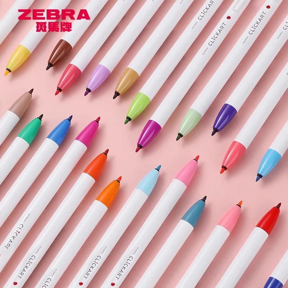12Colors Japan ZEBRA Clickart Marker Pen Watercolor Washable Highlighter for Note-taking Planners Drawing Pens Art Stationery