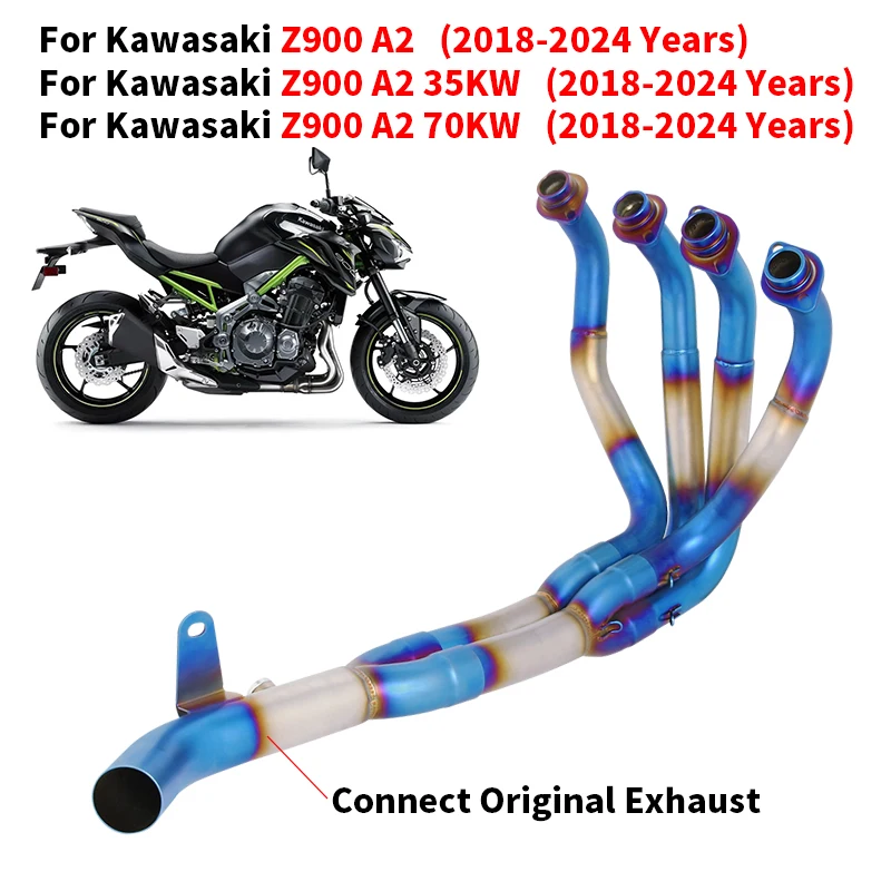 Slip On For KAWASAKI Z900 A2 35KW 70KW 2018 - 2024 Motorcycle Exhaust Escape Full System Muffler 51mm Header Front Mid Link Pipe