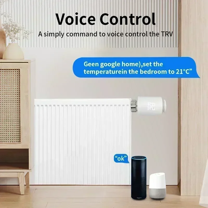 TNCE Tuya Zigbee TRV Radiator Thermostat  Actuator Smart Thermostatic Valve Temperature Controller Work With Alexa Google Home