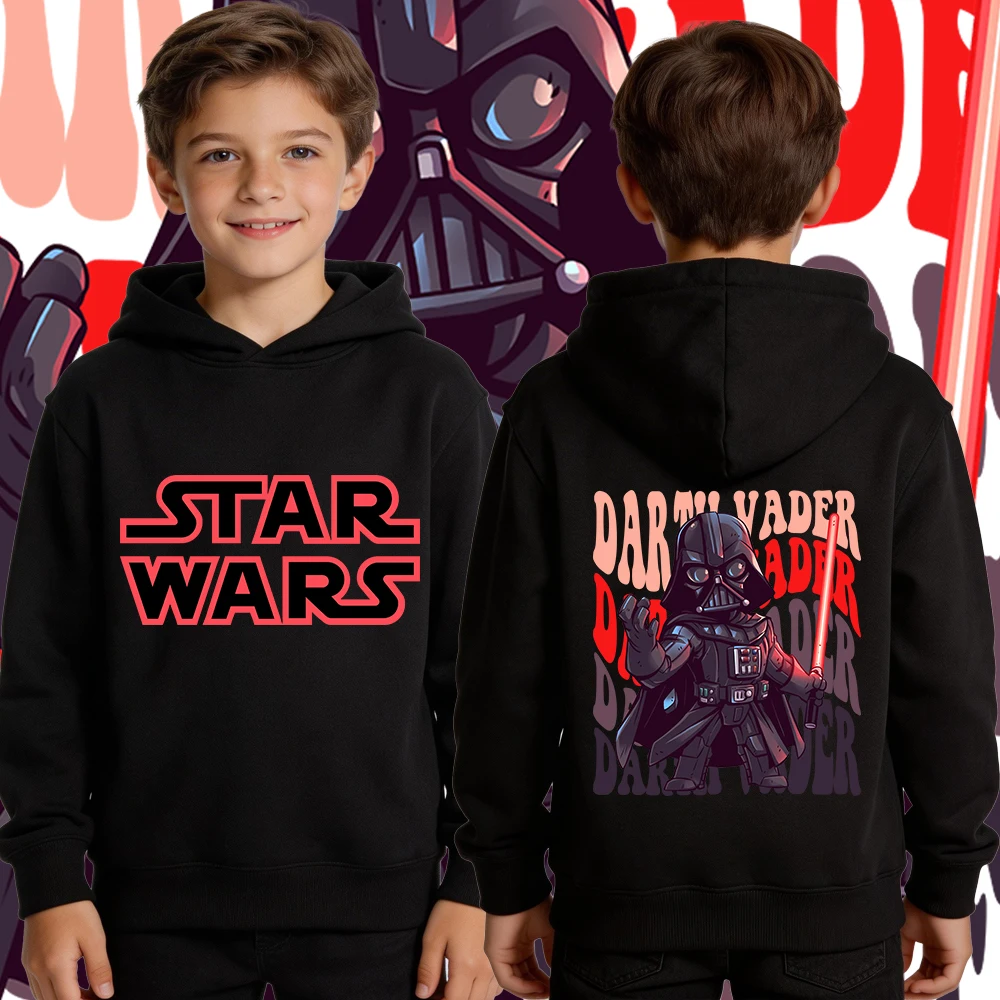 Sudadera con capucha de lana de Star Wars Darth Vader para niños, sudadera informal con capucha para niños, ropa de calle para primavera y otoño
