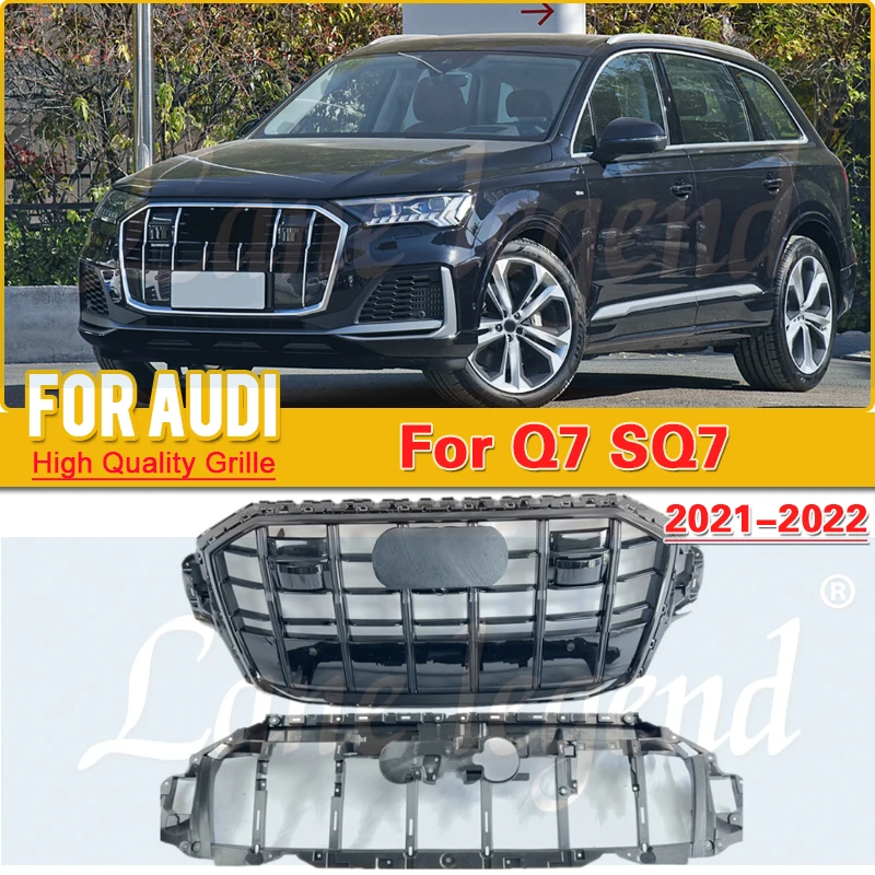 

Решетки радиатора глянцевые черные для Audi Q7 2021-2022 Upgrade SQ7, комплект передних бамперов для кузова, автомобильные аксессуары с модификацией ACC