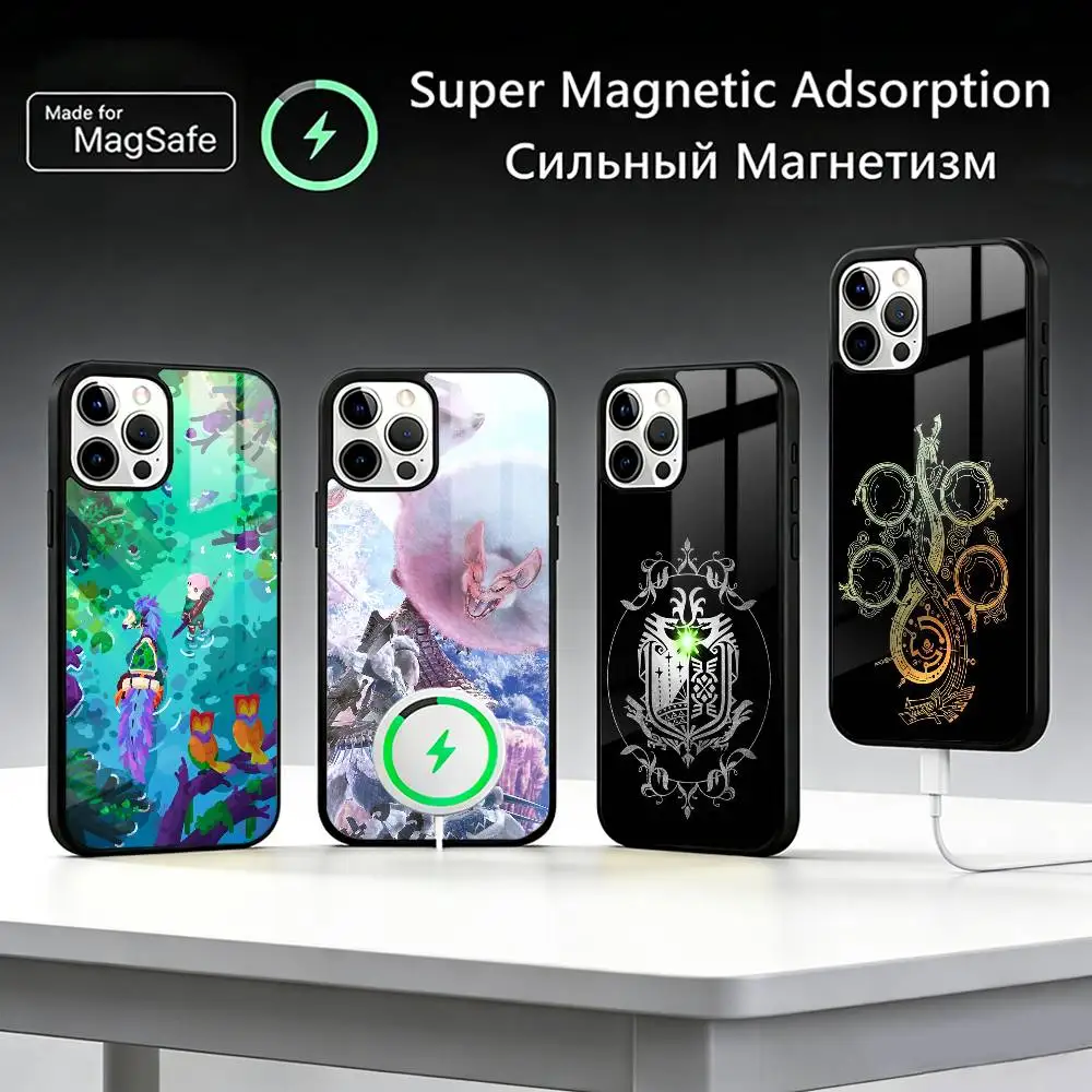 

Game M-Monster-Hunter Phone Case For iPhone17,16,15,14,13,12,11 Plus,Pro Max, New Magnetic Wireless Charging