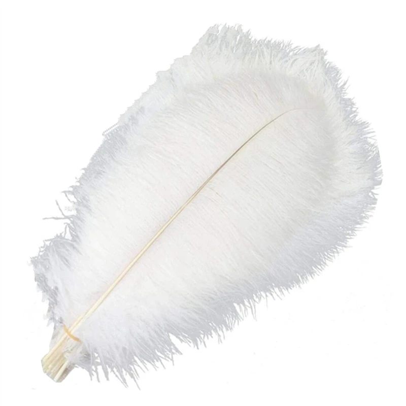 10 Stück Straußenfedern zum Basteln, 40–45 cm, 16–18 Zoll, große weiße schwarze Federn, Hochzeitsdekoration, Plumas, Karneval, Urlaubszubehör – Detail 4