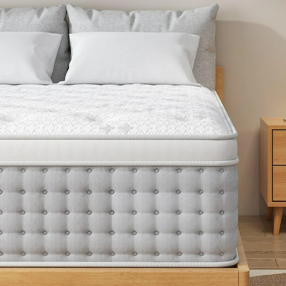 14 inch oversize hybrid mattress - memory foam and pocket spring mattress - medium plush and sports isolation mattress