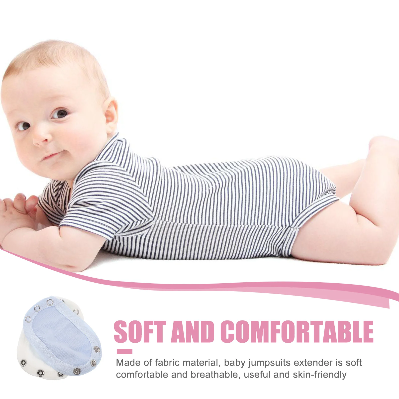 

2Pcs Baby Jumpsuits Cotton Bodysuit Extender Snap Fastener Breathable Soft Extenders Infant Toddler Clothes Bodysuit Extender