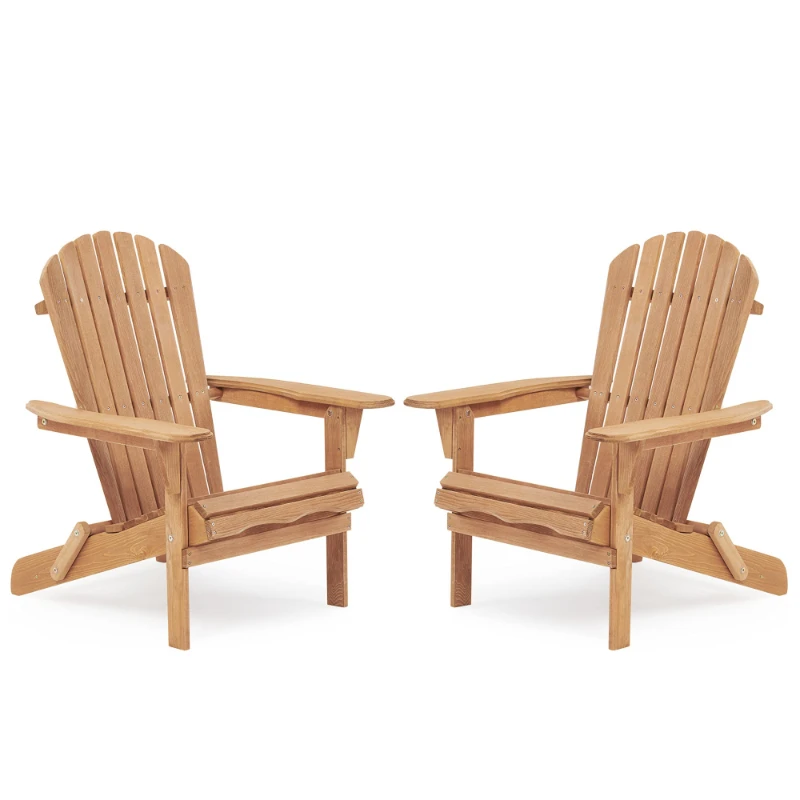 

Wooden Outdoor Folding Adirondack Chair Set of 2 Wood Lounge Patio Chair for Garden,Garden, Lawn, Backyard, Deck, Pool Side,