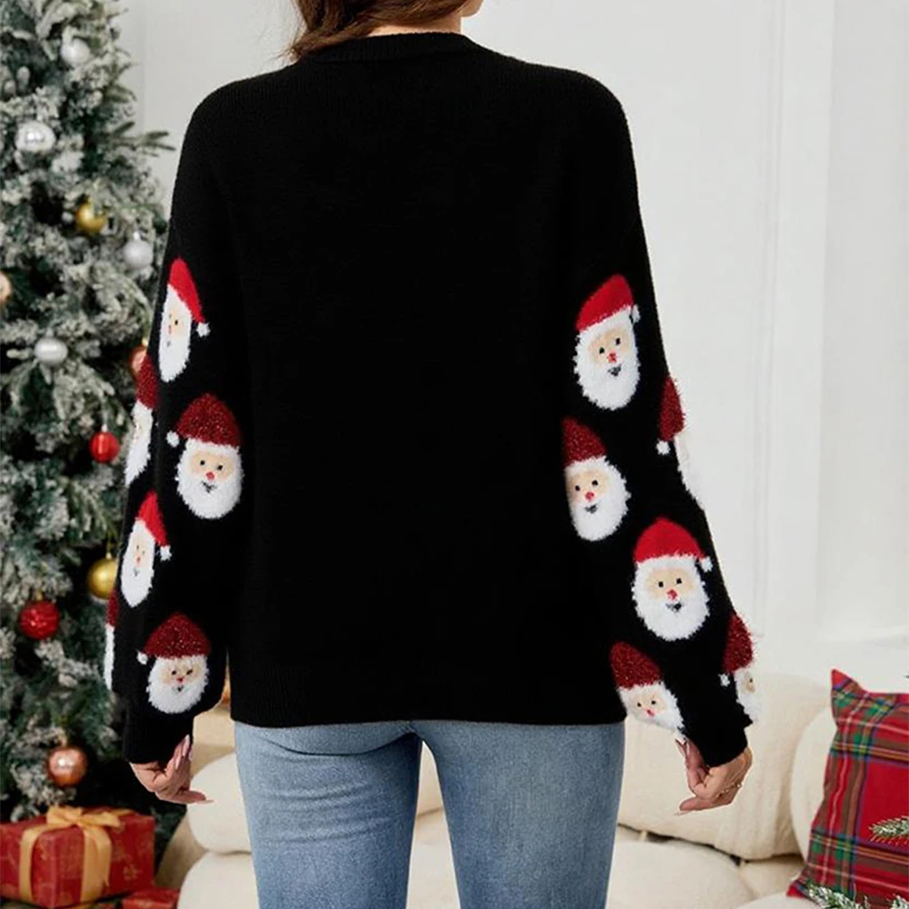 سترة عيد الميلاد غير الرسمية سترة مفتوحة المرأة أزياء Transoceanic الأزهار التطريز محبوك أعلى عيد الميلاد تريكو