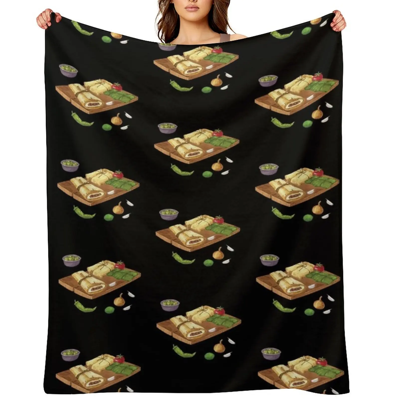 

Tamales and Ingredients Throw Blanket Luxury Thicken Baby Designers funny gift Blankets