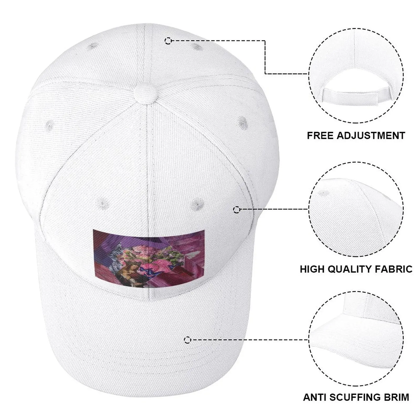 Purple Floral Collage Baseball Cap hiking hat Trucker Cap Visor Trucker Hat Elegant Women's Hats Men's