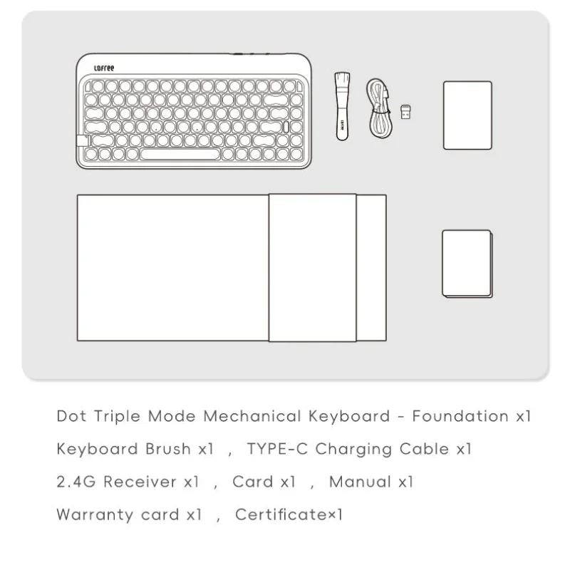 Imagem -06 - Dot-teclado Mecânico sem Fio Três Mode Hot Plug e Estrutura Junta Único Teclado Óptico Fundação Bluetooth lo