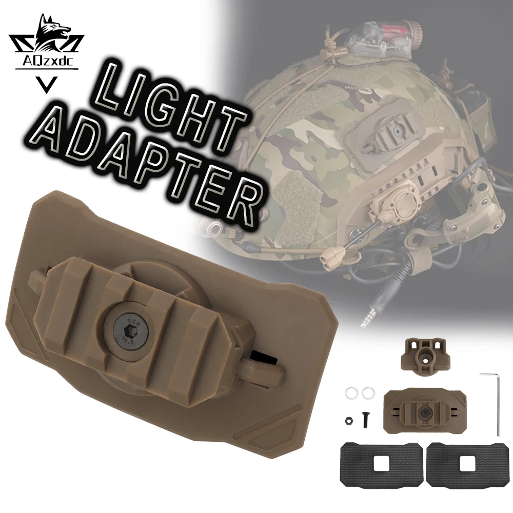 

Tactical Helmet Light Adapter Universal Helmet Light Mounting Base Adapter 360° Rotate Flashlight Holder for CS Airsoft Hunting