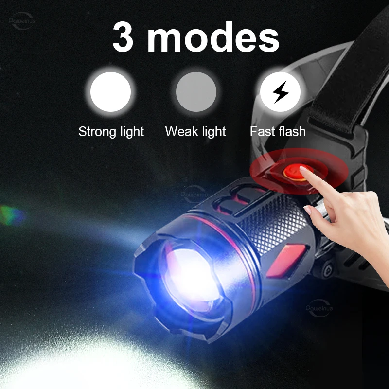 Newest Upgrade Rechargeable Powerful LED Headlamp 12000mAh High Power LED Headlight Flashlight Camping Fishing Head Lamp Lantern