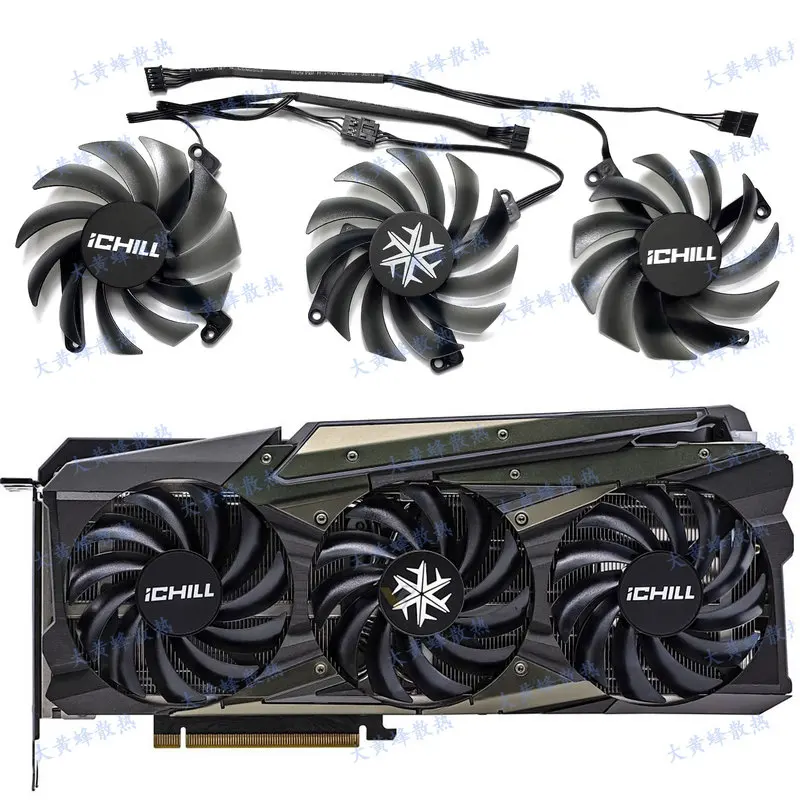 

New Cooling Fans for INNO3D RTX3070ti RTX3080 RTX3080ti RTX3090 iCHILL X3 X4 Graphics Card CF-12915S