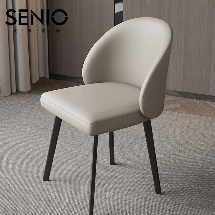 

Italian Dining Chair for Home Modern Simple Light Luxury Designer Cream Style Stool Hotel Negotiation Table Minimalist Chair