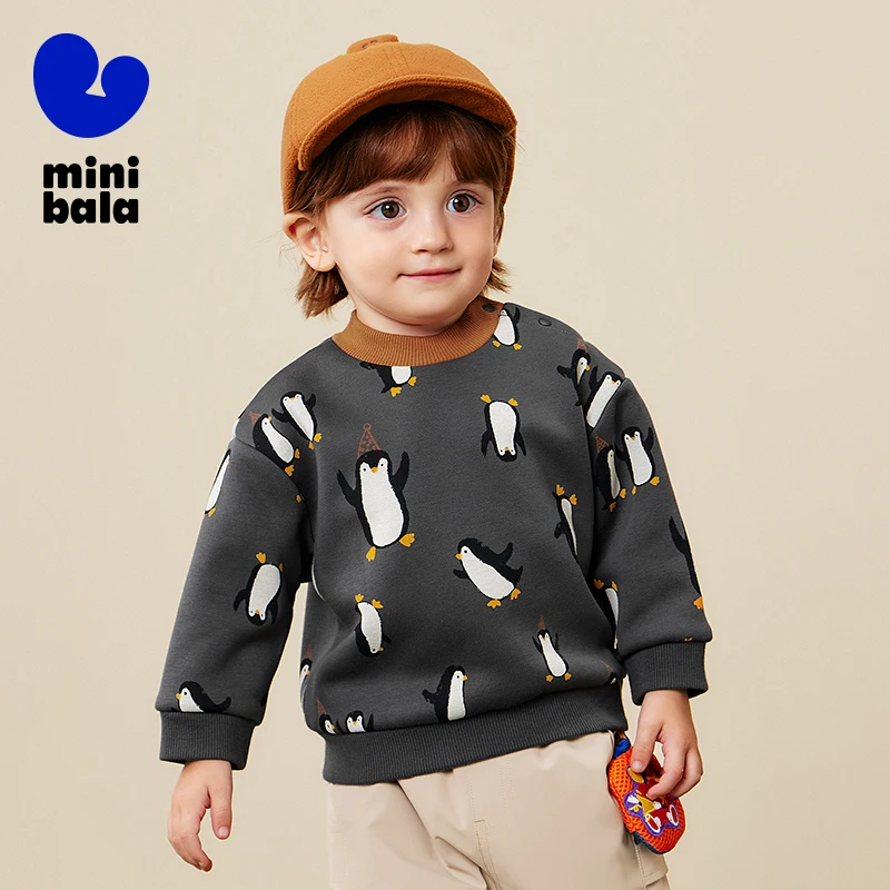 سويت شيرت ميني بالا للأطفال 2025 شتاء جديد مبطن بالصوف ناعم وصديق للبشرة #5