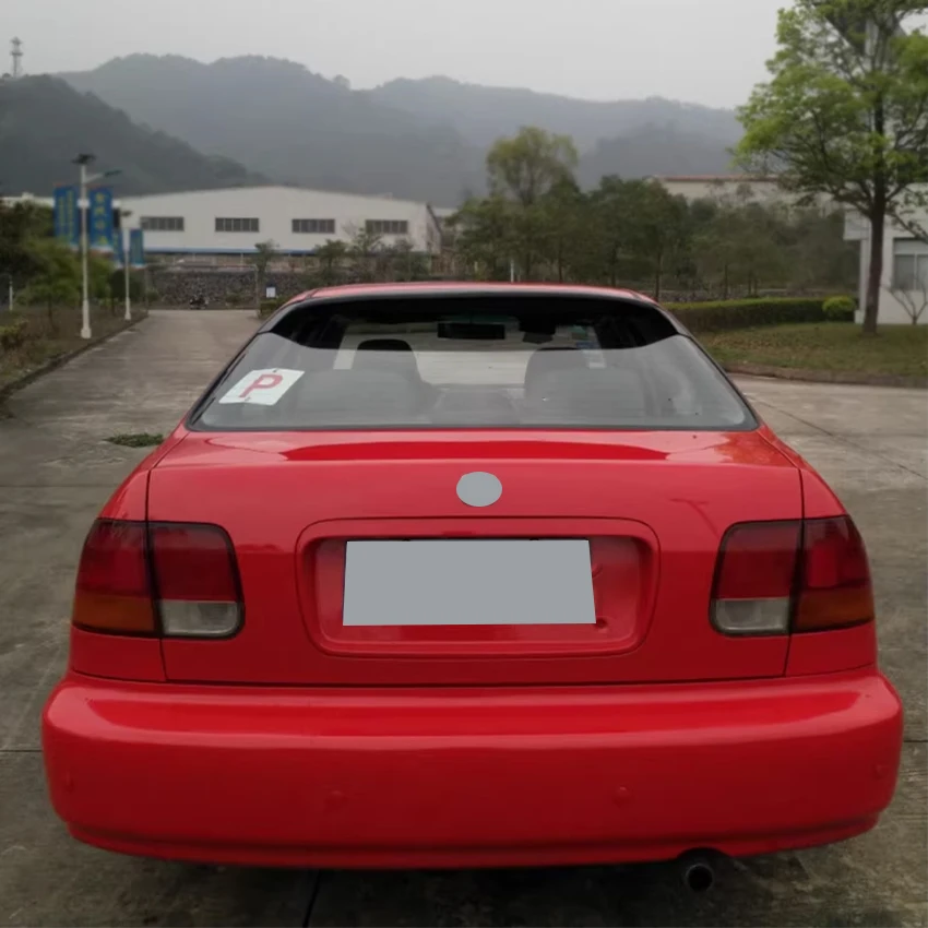 For 1996-2000 Honda Civic EK3 Rear Window Roof Spoiler Wings ABS Material Black Car Tuning Parts Body Kit Decorative Accessories view 2