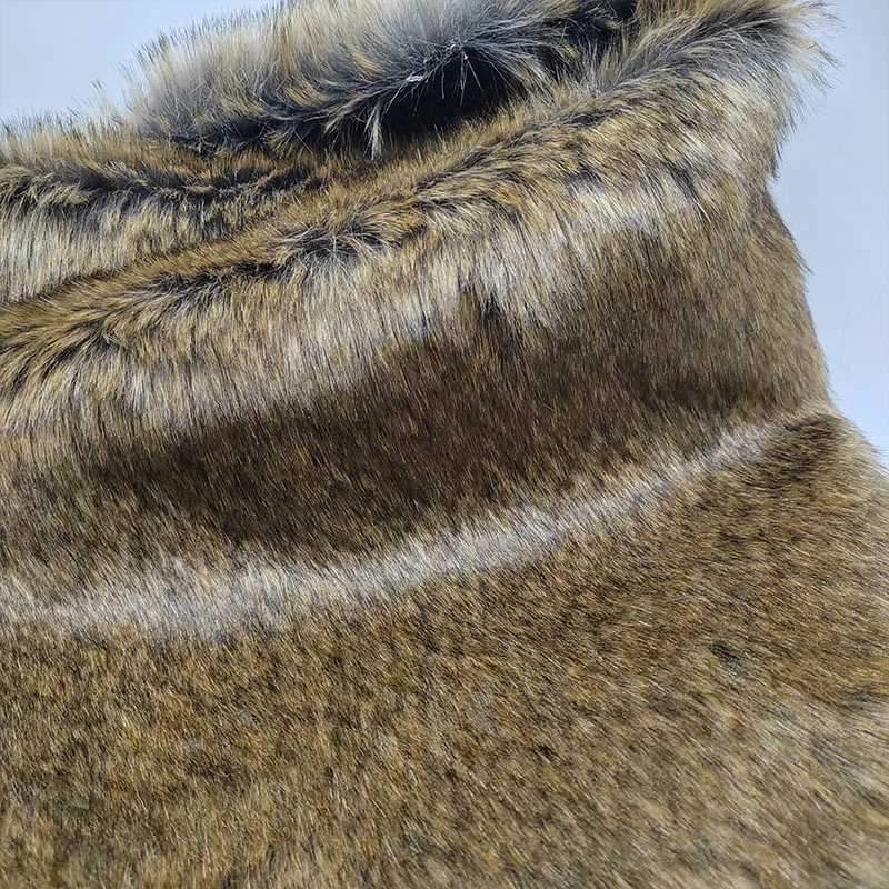 Good Faux Fur Fabric Wild Rabbit Tricolor Brown Home Furnishings Accessories Faux Fur Fabric Sewing Material Diy Coat Collar