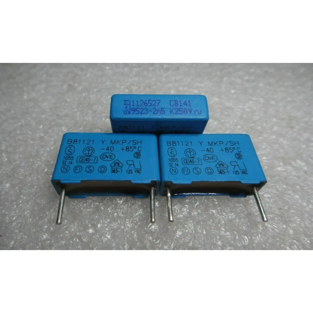 

10PCS EPCOS MKP 0.0025uf/250vAC 2.5nf 2500pf 252 New 15mm Film Capacitor