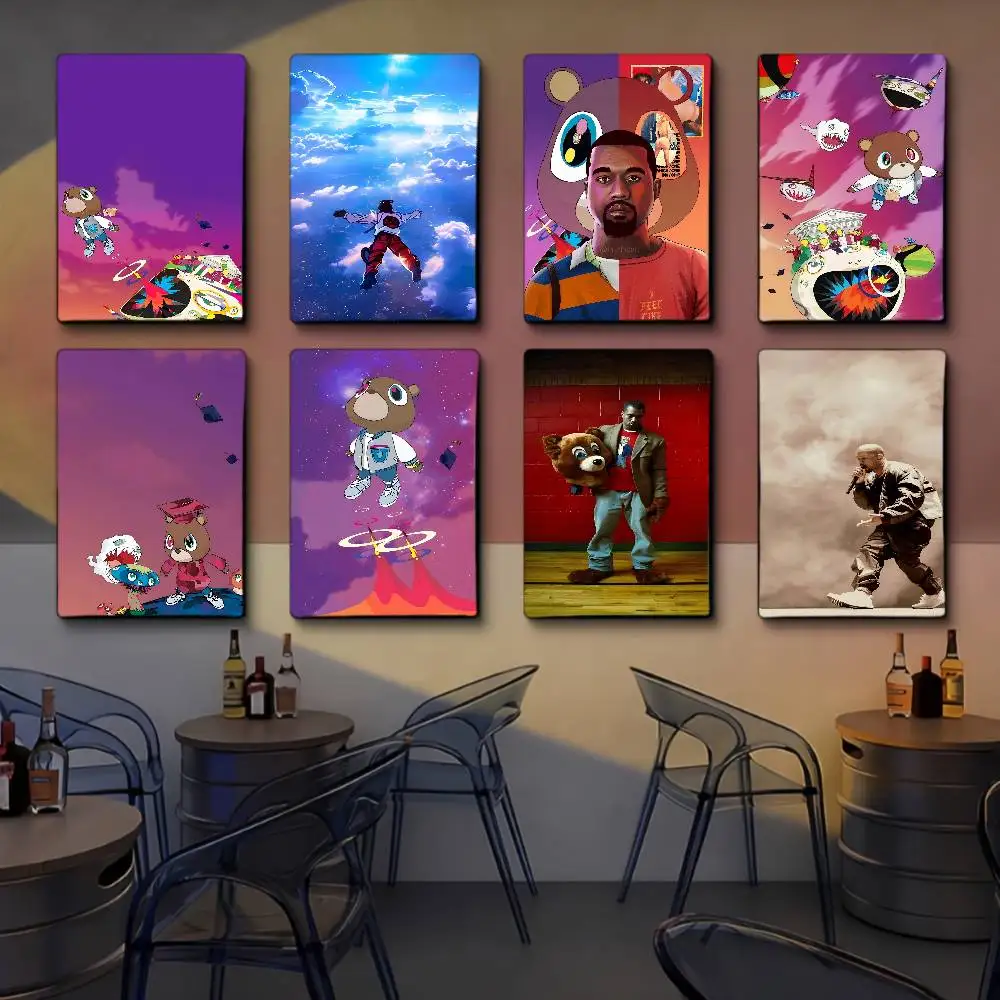 Abschlussfeier K-Kanye West Whitepaper Poster Wasserfester Papieraufkleber Kaffeehaus Bar Ästhetische Kunst Wandmalerei