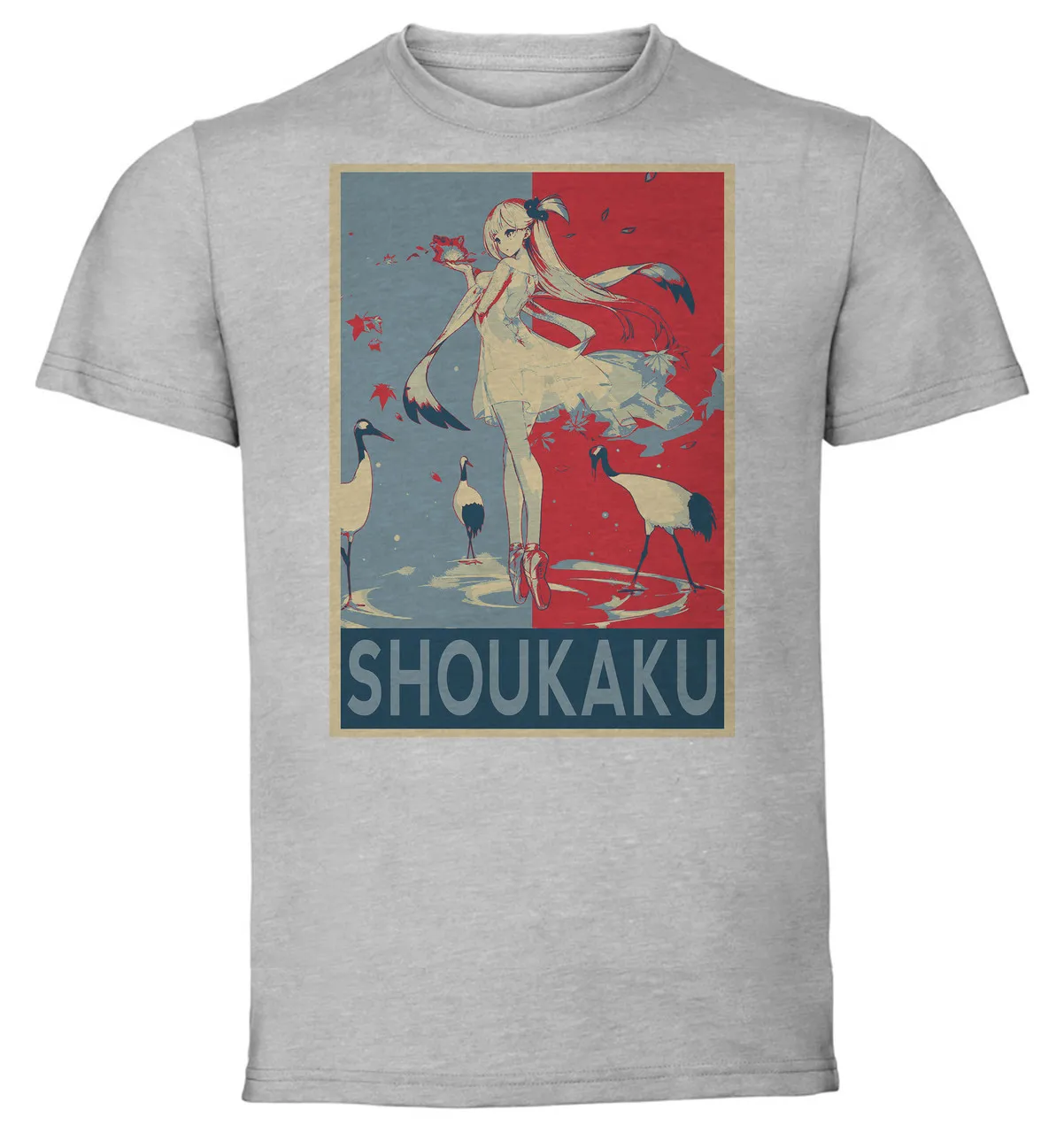 

T-Shirt Unisex Grey Propaganda Azur Lane Shoukaku The Crane That Dances With The Wind