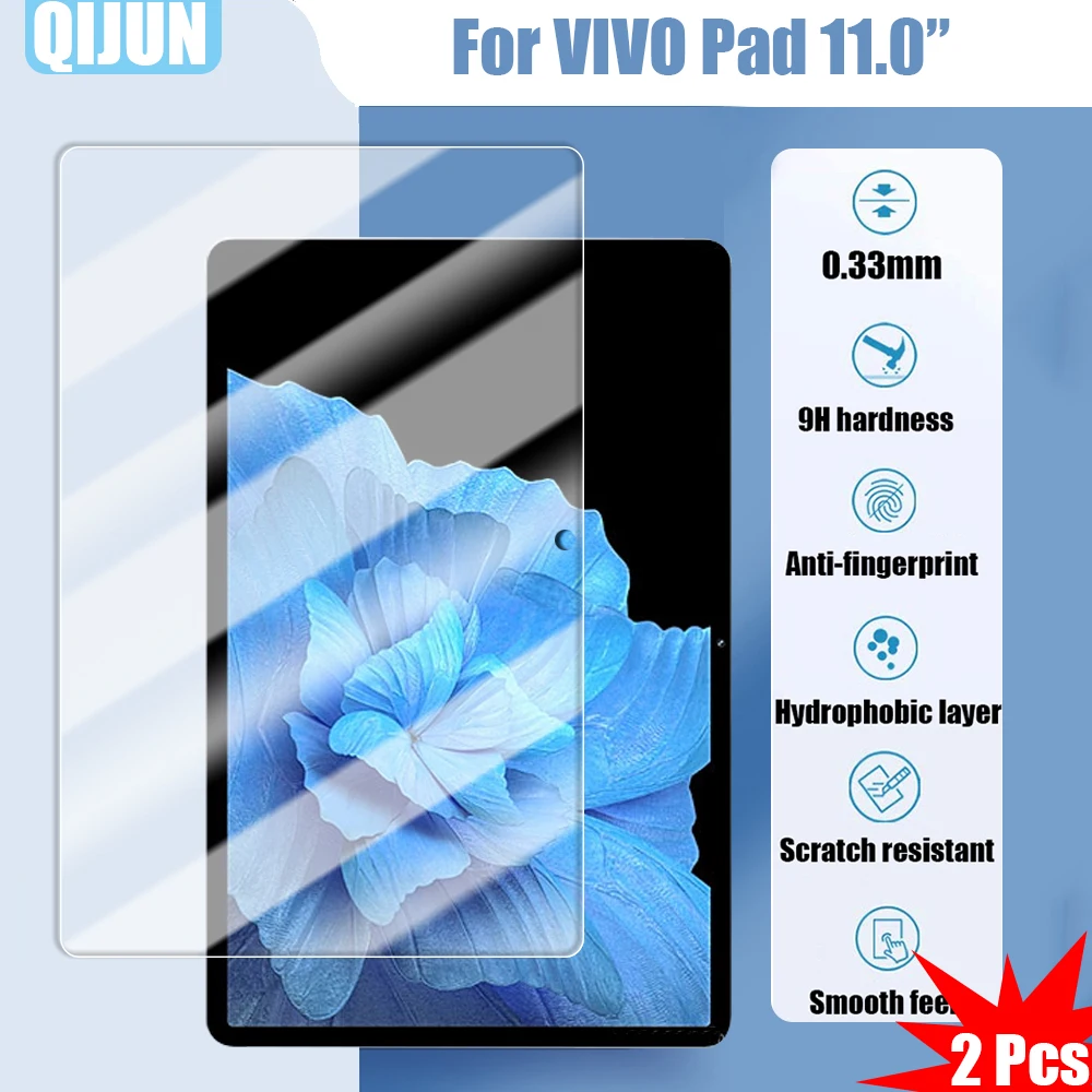 

Tablet Tempered glass film For VIVO Pad 11.0" 2022 Explosion proof and Scratch Proof resistant waterpro Anti fingerprint 2 Pcs