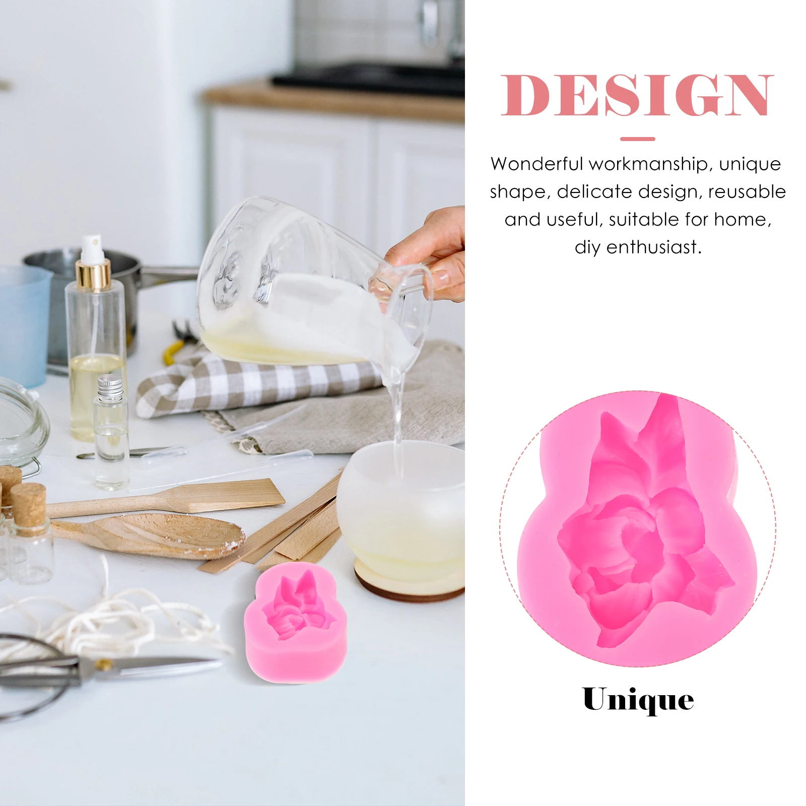 

Versatile Flower Silicone Mold for DIY Candles Aromatherapy and Craft Applications Exquisite Design for Home Use