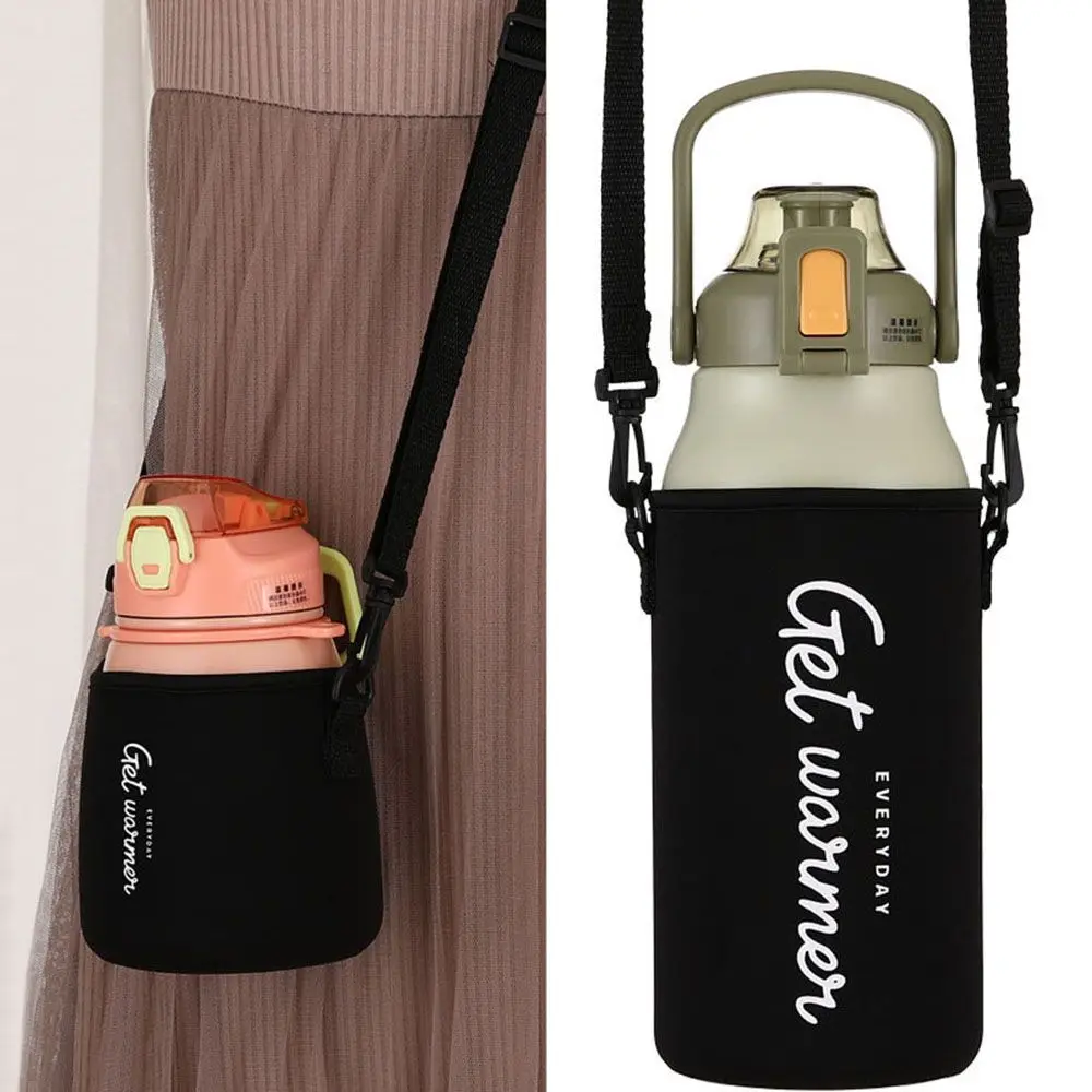 1Pcs Sport Water Bottle Cover Case with Shoulder Strap Portable Vacuum Glass Cup Sleeve Cup Pouch Sport Camping Accessorie