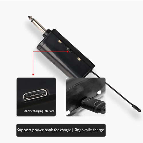 Imagen 2 del producto Micrófono de auriculares inalámbrico UHF con transmisor, receptor, pantalla Digital LED, transmisor de mochila para enseñanza en vivo