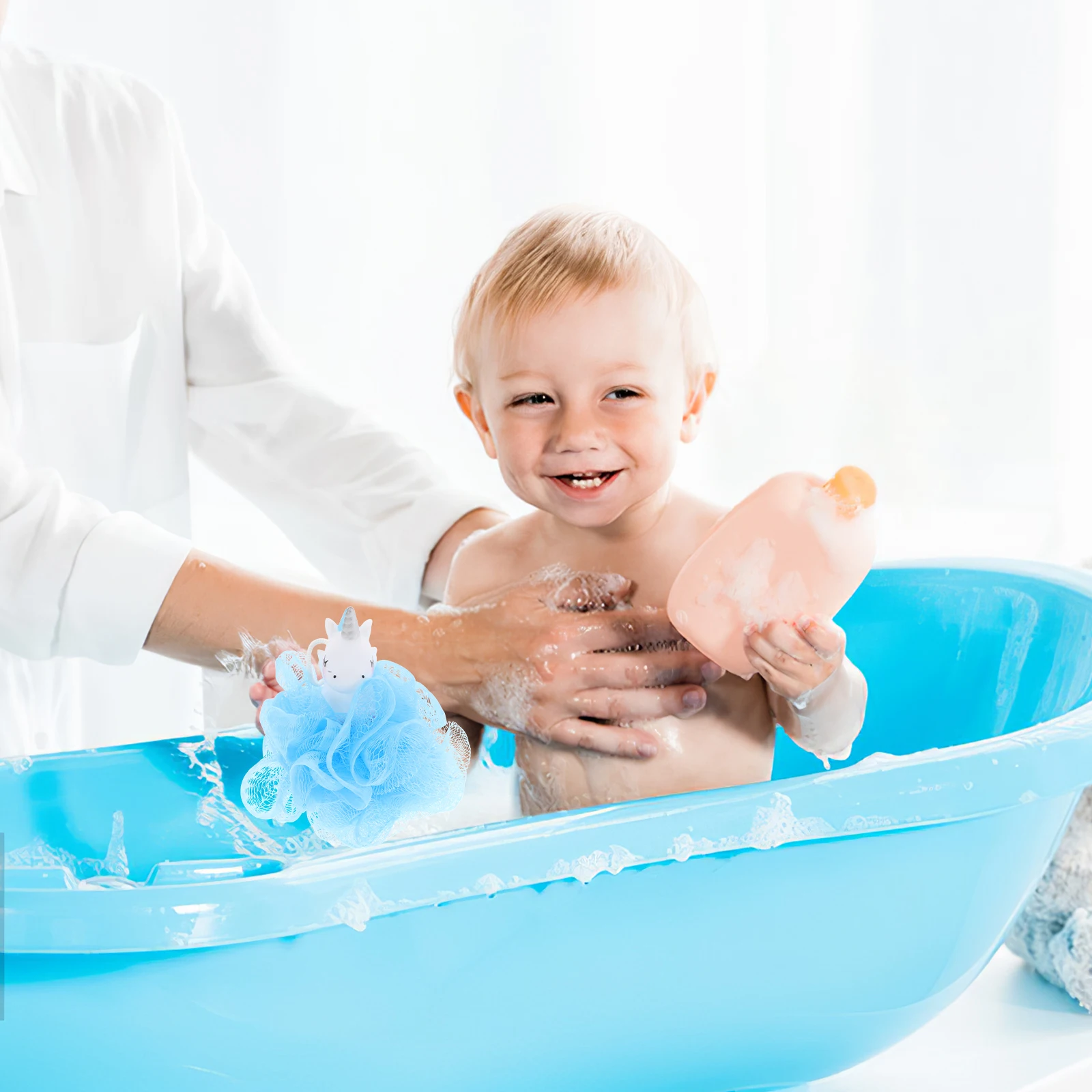 

2pcs Cute Unicorn Loofahs Shower Exfoliating Bath Ball Soft Gentle Cleanser Bathing Accessories Body Sponge For