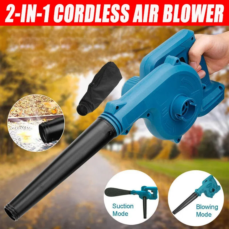 ZWINCKY Cordless Electric Air Blower Vacuum Cleannig Blower Blowing & Suction Leaf Dust Collector For Makita 18V Battery Tool