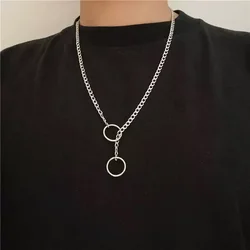 Stainless Steel Heart Necklace Summer Women Girls Retro Punk Silver Color Necklace Elegant Versatile Necklace Fashion Accessory