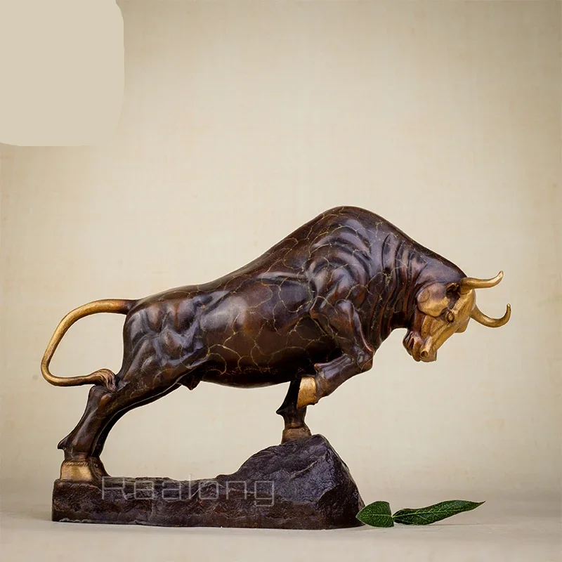 

Wall Street Statue Bronze Fighting Bull Sculpture Handicraft Business Gift Home And Office Decor Animal Ornament