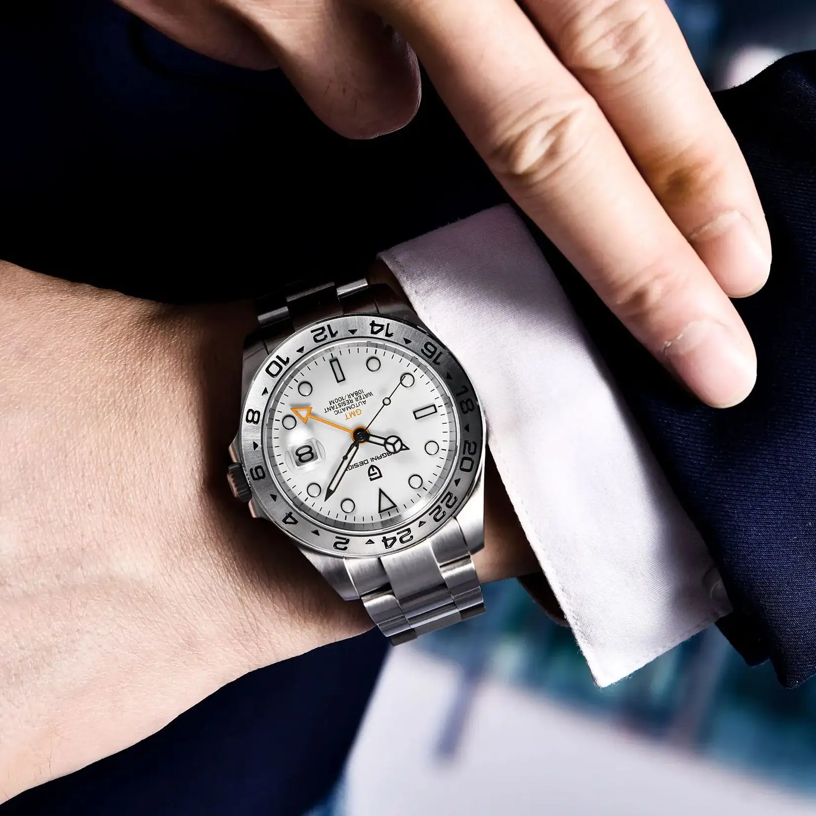 Pagani Design 2026 New Men\'s Automatic Mechanical Watch Gmt Sapphire Stainless Steel Waterproof 10Bar Luminous Bwg-9 Reloj Hombr