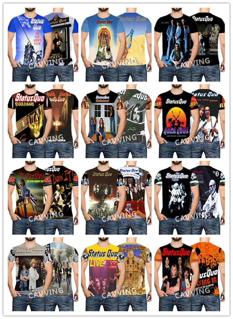 

New Rock Status Quo Band 3D Print T-shirt Men Women Fashion Plus Size Short Sleeve Tops Tees Album Hip Hop Tshirt Ropa Hombre