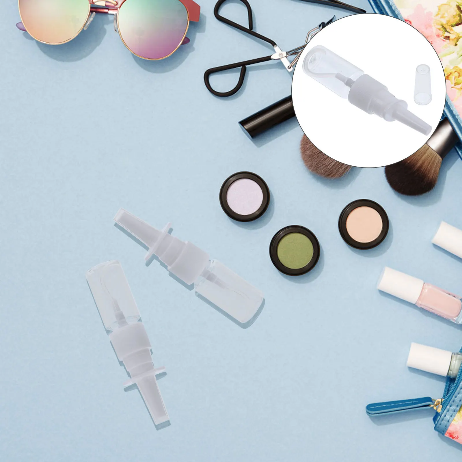 

5Pcs 10ml Nasal Sprayer Bottle Rhinitis Refillable Fine Mist Empty 10m Transparent Flat Shoulder Direct Injection Mini