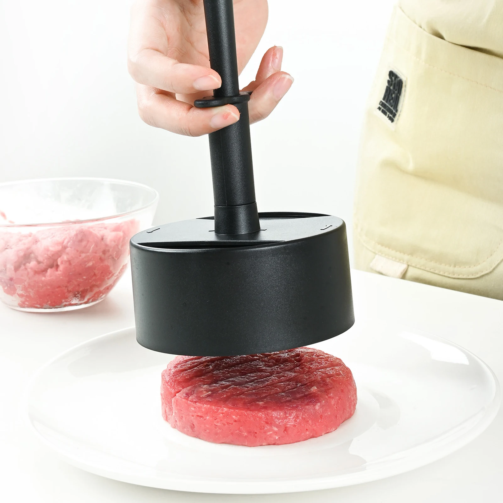 Runde Hamburger-Fleischpastetenpresse, lebensmittelecht, leicht, manuell, Hamburger-Patty-Maker, Formwerkzeug, Küchenbedarf