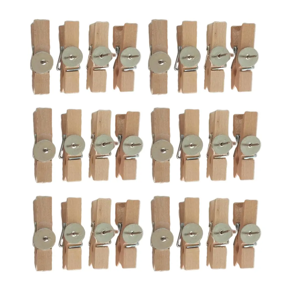 

50 Pcs Wood Clip Push Pin Safe Photo Note Paper Painting Craft Mini Clips Rustic Board Home Store Background Practical
