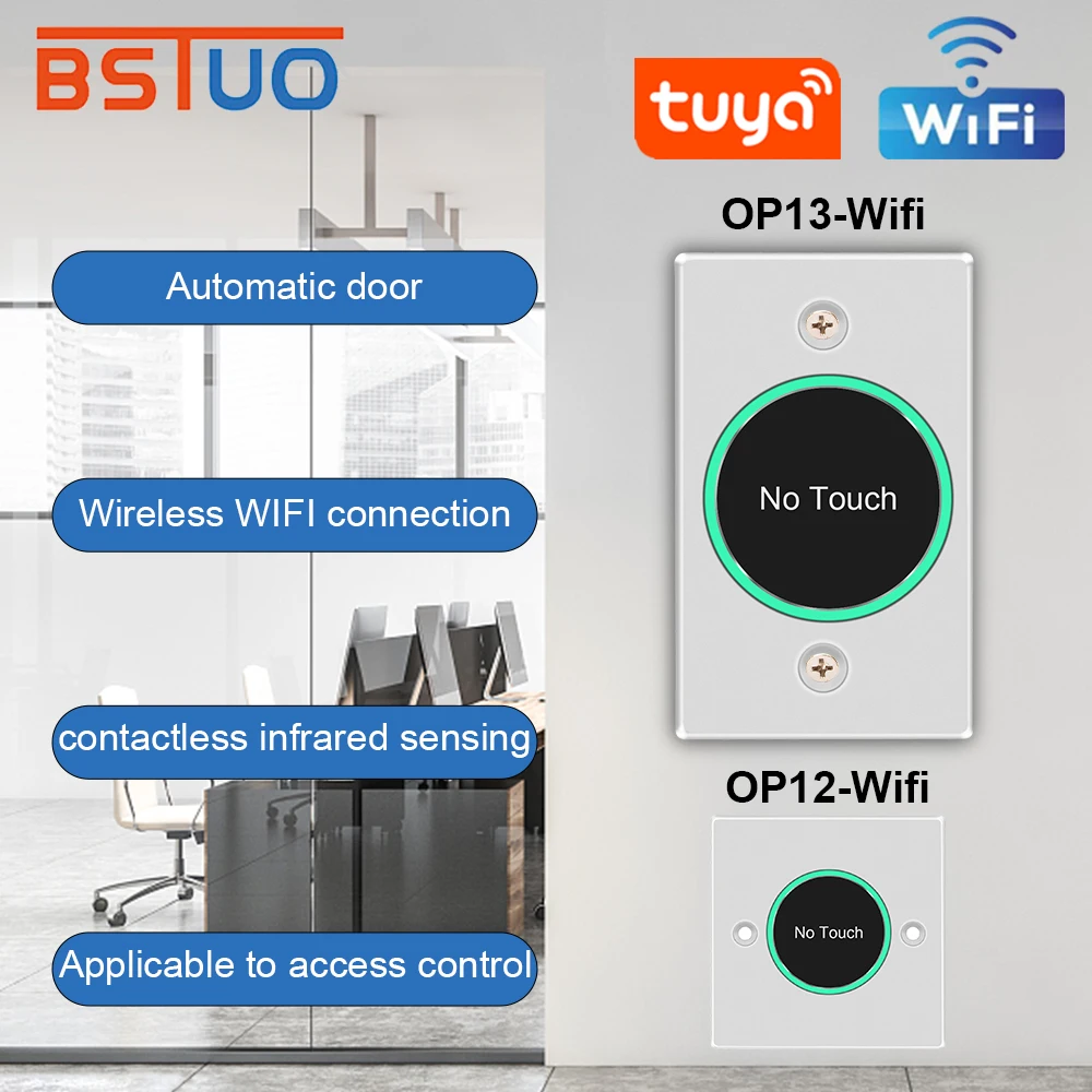 

Tuya WIFI Smart Switch Touchless Button for Door Access Control SmartLife App Wireless Remote Control Manual Switch Smart Home