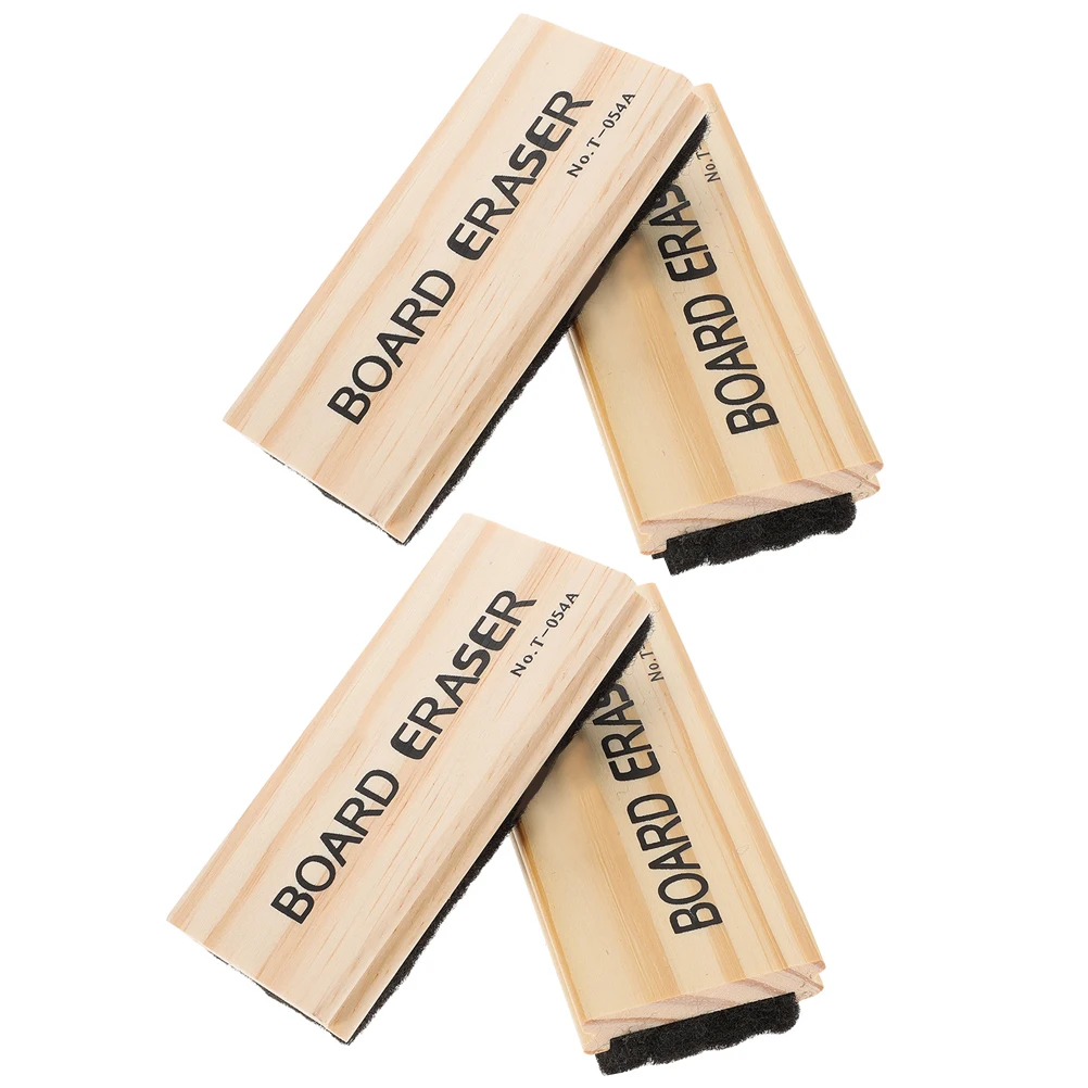 

4pcs 2 Pieces Wooden Blackboard Eraser Fiber Felt Brush Office Dry Eraser For Boards Chalkboards Whiteboards